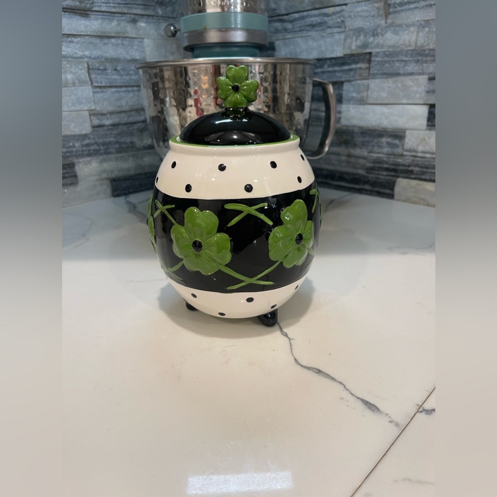 SOLD Johanna Parker Irish St Patrick’s day egg canister